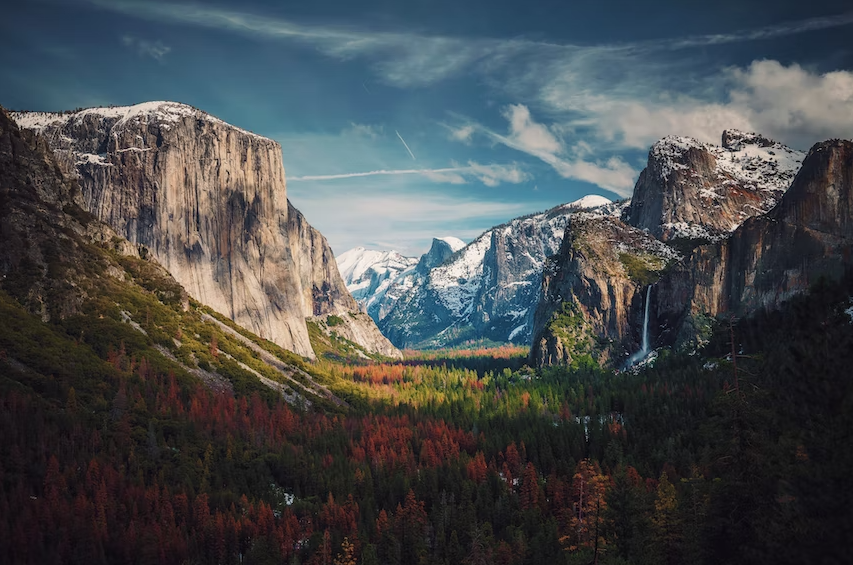 half dome and el capitan in yosemite national park